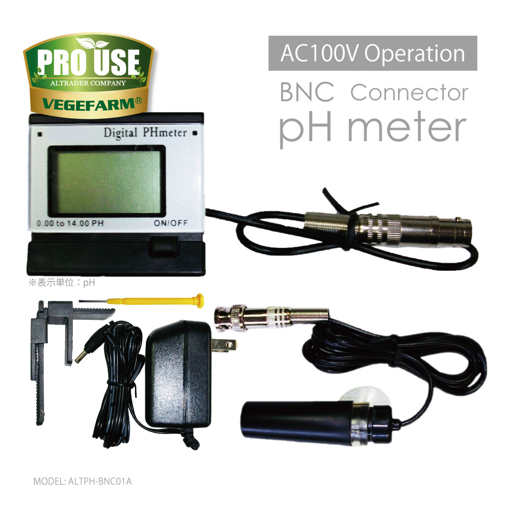 BNC 電極交換式 ｐHメーター　0.00-14.00　ALTPH-BNC01A 常時計測/AC100V